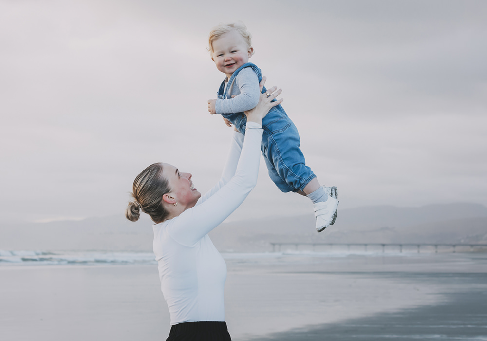 Family Portrait Location Ideas - Serapo and Gaeta beaches Italy, mother and Son having fund